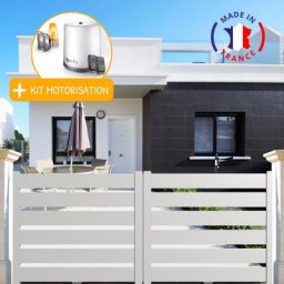 Portail aluminium coulissant sah en kit + Motorisation dimension L.3000 (entre piliers) x H.1500 mm