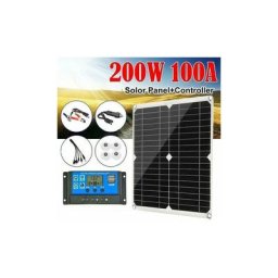 Kit de panneau solaire 200W 60A 12V contrôleur de charge de batterie caravane bateau extérieur,