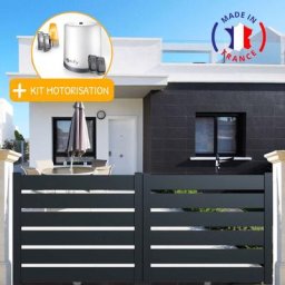 Portail aluminium coulissant sah en kit + Motorisation dimension L.3000 (entre piliers) x H.1500 mm