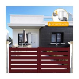 Portail aluminium coulissant sah en kit + Motorisation dimension L.4000 (entre piliers) x H.1500 mm