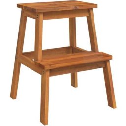 Tabouret-escabeau 2 marches 40x38x50 cm Bois d'acacia solide Vidaxl Brun