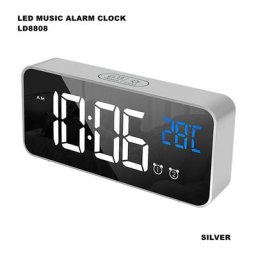 Réveil numérique, horloge numérique matin réveil led miroir grand écran température/snooze/2
