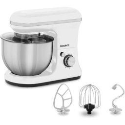 Robot Ménager Cuisine Multifonction Pâtissier Mélangeur Pétrin 1200 w 5 l Argent - Blanc clair de
