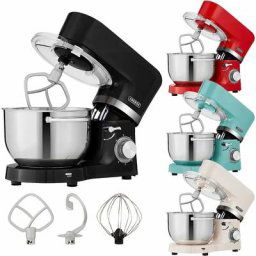 Arebos - Robot Pâtissier Professionnel 1500W Noir Robot de Cuisine Multifonction avec Fouet,