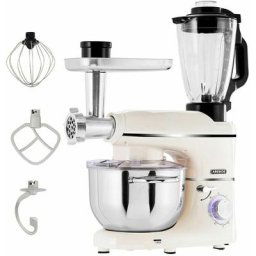 Arebos - 6 en 1 Robot cuisine multifonction 1500W Crème Robot pâtisserie Mixeur et hachoir à viande