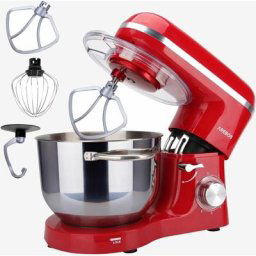 Robot Pâtissier Professionnel 1500W Rouge Robot de Cuisine Multifonction Inoxydable 6 Litres 6
