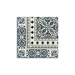 Carrelage azulejos fleurs bleues orly deco esquina (angle) 44x44 cm - unité