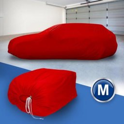 Housse de protection voiture combi d'intérieur respirante rouge m 431x165x119 cm