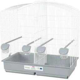 Cage en plastique éco.conçu oiseaux domestiques Cati - Blanc. Gris