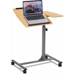 Table pour Ordinateur a roulettes Portable, Hauteur Reglable 66,4-93CM, Tablette Inclinable avec