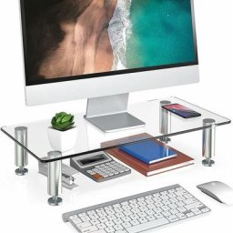 Fitueyes - Réhausseur d'Écran d'Ordinateur Portable Moniteur Stand en Verre,Support de Moniteur pc
