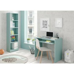Dmora - Bureau Dayton, Bureau avec étagère, Table d'étude de support pc pour bureau ou chambre,