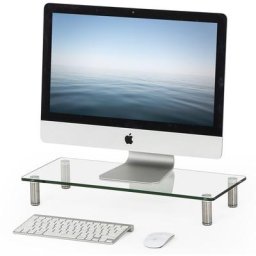 Réhausseur d'Écran d'Ordinateur en Verre Support de Moniteur pc et TV,Moniteur Stand pour