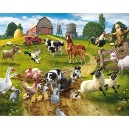 Papier peint enfant animaux de la ferme Walltastic 305X244 cm