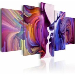 Tableau amour iris - 100 x 50 cm - Multicolore