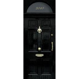 Sticker décoratif pour porte, typique de londre style 10 downing street, 83 cm x 204 cm - Noir