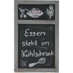 Tableau mural / tableau de publicité à craie, 55x34x2cm style shabby chic - gris