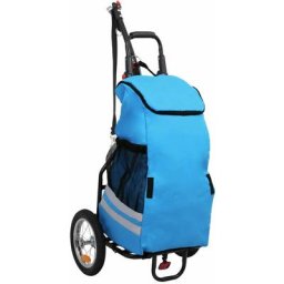 Remorque de v¨lo pliable avec sac d'¨picerie Bleu et noir - Inlife