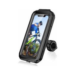 Noir, L)Support Téléphone Vélo Moto Scooter, Universel Ecran Tactile Etanche Rotation à 360 vtt