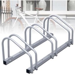 Râtelier Vélo pour 3 Vélos, Range Vélo au Sol ou Mural,en Suspension 70.5x32x26cm - Argent