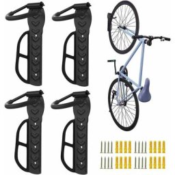 Porte Vélo Mural [4 pcs], Crochets Utilitaires de Rangement de Garage Robuste, Attelage en