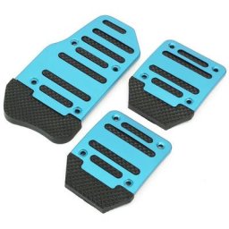 3 Pcs Rouge Bleu Argent En Alliage D'aluminium Voiture Accélérateur De Frein Pédale D'embrayage