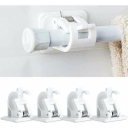 Lot de 4 crochets auto-adhésifs pour tringle à rideaux sans perçage, tringle à rideau à coller,