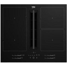 Table de cuisson aspirante induction 60cm 4 feux 7400w noir Beko HIXI64700UF - noir