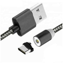 Cable Usb Magnético Para Smartphone Apple y Android Lightning (Iphone) Gris - Gris