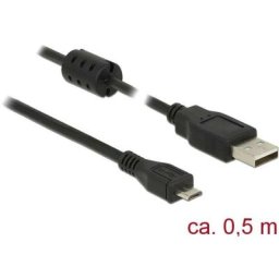 Câble usb usb 2.0 usb-a mâle, USB-Micro-B mâle 0.50 m noir avec noyau en ferrite 84900 - noir