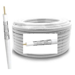 50 m Câble Coaxial tv, 5 fois blindé pour installation sat, dvb-s, dvb-c, dvb-t, hd, D3, 4K 135db