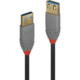 LINDY Câble USB USB 3.2 Gen1 (USB 3.0) USB-A mâle, USB-A femelle 1.00 m noir 36761 - noir