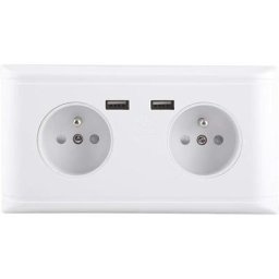 Ersandy - Prise usb multifonctionnelle prise ue prise de courant murale avec double port usb pour