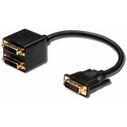 Y ASSMANN Adaptateur graphique DVI, DVI-I (24 + 5) vers 2x DVI-I (24 + 5), max. 2560 x 1600 pixels,