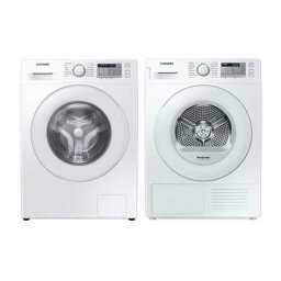 Pack Samsung Lave-linge 8kg 1400Trs/min + Sèche-linge 8kg Pompe à Chaleur - Blanc