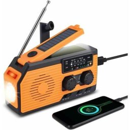 Radio Solaire, Dynamo Radio Portables Rechargeable étanche 5000mAh, Lampe de Poche, Lampe de