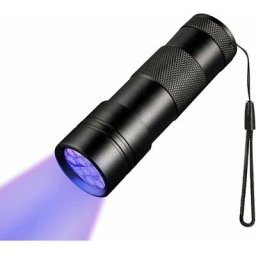 Torche uv avec 12 ampoules led, torche led uv 395nm, détecteur d'urine chien/chat, résine,