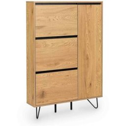 Meuble à chaussures avec 3 tiroirs et 1 porte darina en bois - bois clair