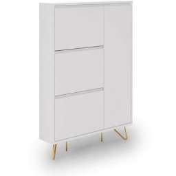 Meuble à chaussures 3 tiroirs 1 porte blanc darina - blanc