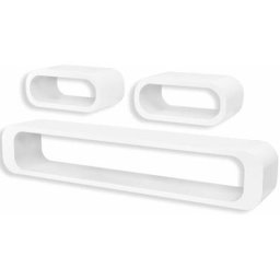 3 Etagères Cubes murales mdf Stockage livre/DVD Blanc Rectangulaire Vidaxl Blanc