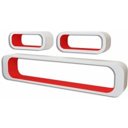 3 Etagères Cubes Suspendues mdf Stockage dvd Blanc/Rouge Rectangulaire Vidaxl Rouge