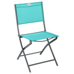 Chaise pliante Modula émeraude/graphite Hespéride - Sans accoudoirs, En texaline, Non empilable,