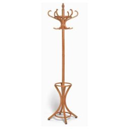 Portemanteau et porte-parapluie en bois laqué en cerisier, vintage