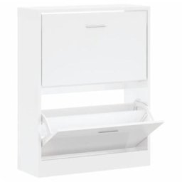 Armoire à chaussure Blanc brillant 63x24x81 cm Bois ingénierie Vidaxl Blanc brillant