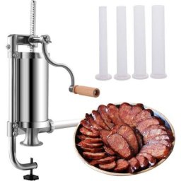 COSTWAY Machine à saucisses Poussoir à Saucisse 1.5L Viande hachée 4xTubes (Ø 15/19/22/25 mm) en