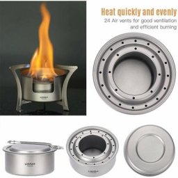 Réchaud à alcool en titane, mini réchaud de cuisine d'extérieur ultra léger pour le camping, la