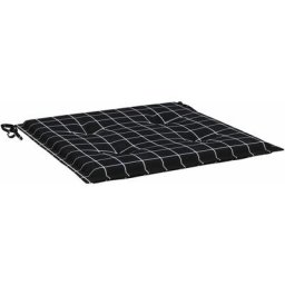 Coussins de chaise de jardin lot de 6 motif à carreaux noir Vidaxl Black and white