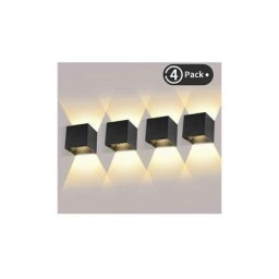 4 Pièces Applique Murale led Exterieur 12W Appliques Murales Interieur 3000K Blanc Chaud Design