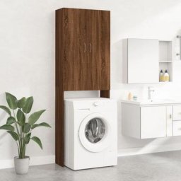 Fiery - Meuble pour machine à laver Chêne marron 64x25,5x190 cm