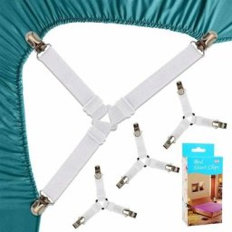 Sangles pour Draps de Lit 4 Pièces Attache Drap Housse Triangle Attache Matelas élastique Tendeur